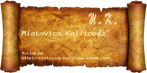 Miatovics Kalliopé névjegykártya